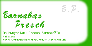 barnabas presch business card